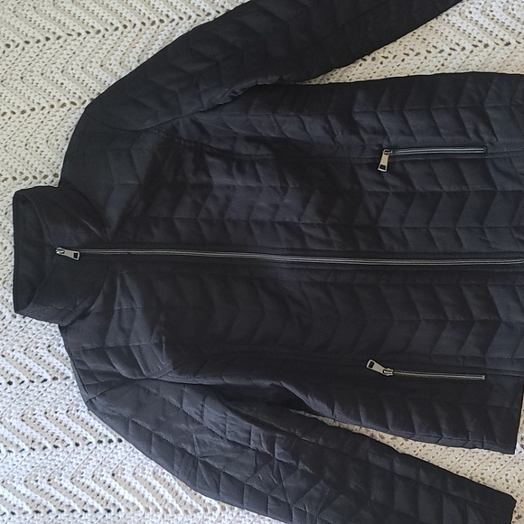 Black lightweight quilted coat Christopher & Banks medium - Picture 2 of 10